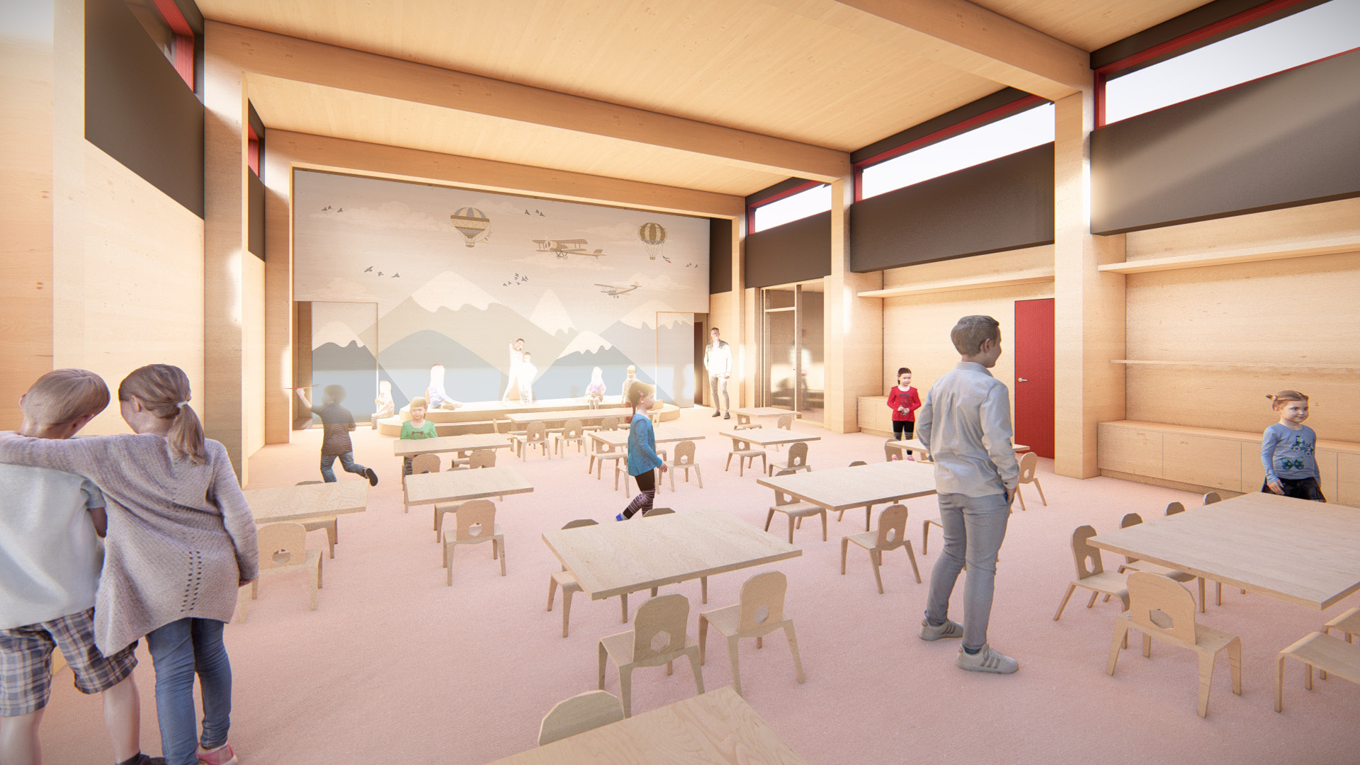 Leikskólinn Áshamar. Tölvuteiknuð mynd